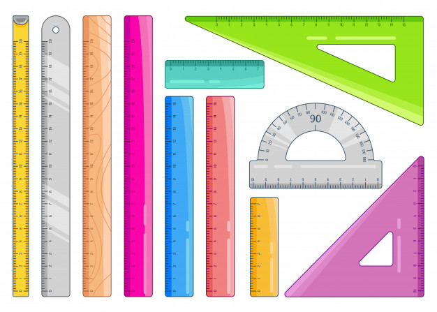 set colourful rulers art measurement office supplies school stationery illustration white 73948 96